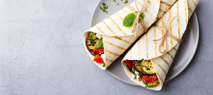 Wraps met gegrilde groenten