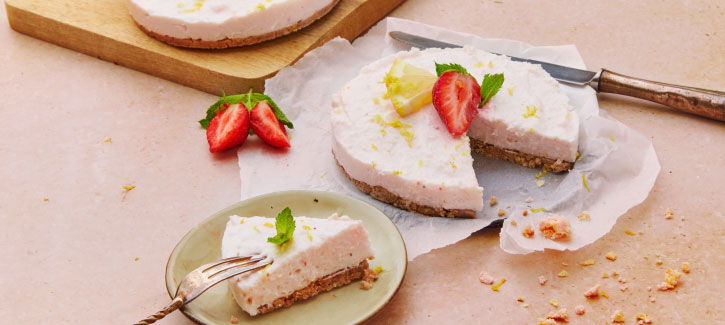 Aardbei-citroen cheesecake