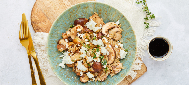 Rijst met champignons en feta