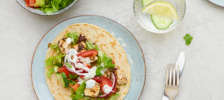Griekse wrap met tzatziki
