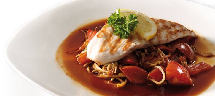 Tilapia met sojascheuten