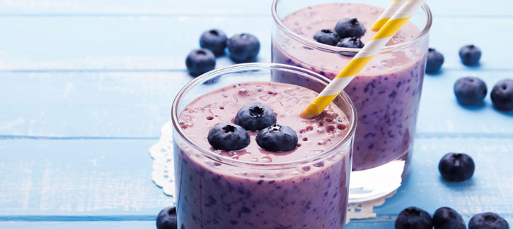 Blauwe bessen smoothie