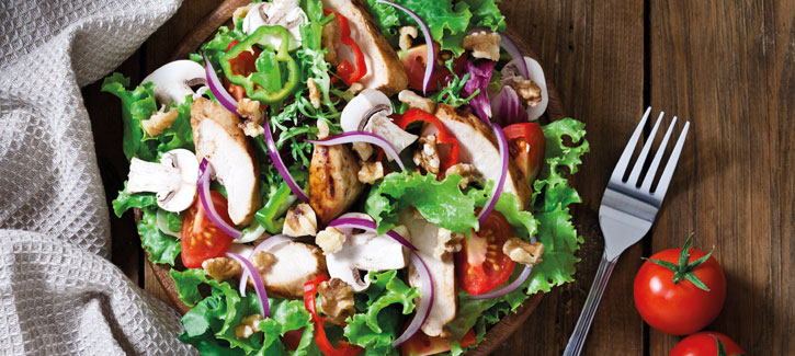 Andijviesalade met gegrilde kip