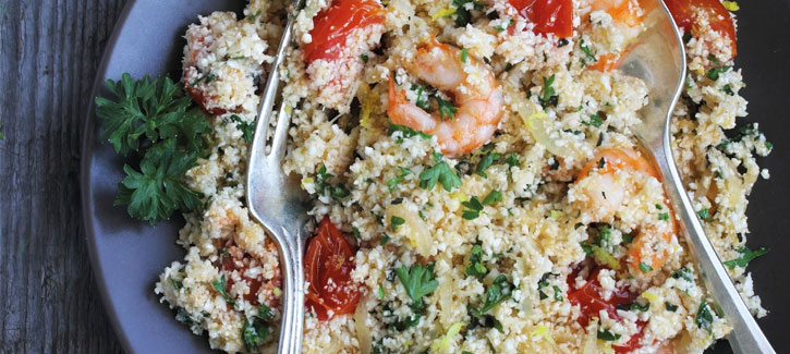 Couscous met knoflookgarnalen