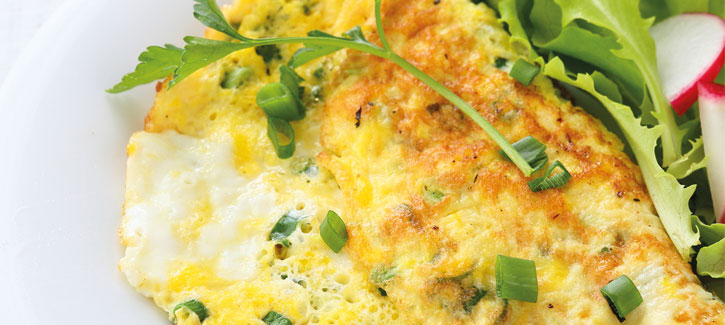 Omelet kruiden en salade