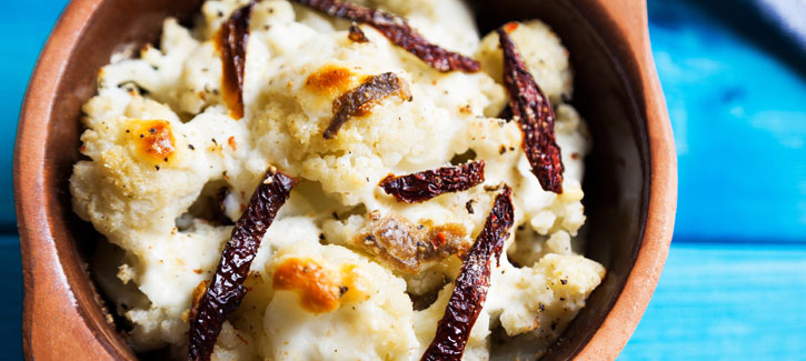 Gegratineerde bloemkool met mozzarella