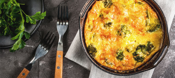 Frittata met broccoli en champignons
