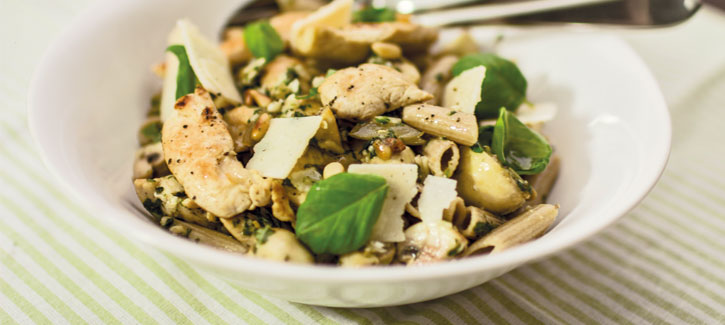 Penne kip pesto