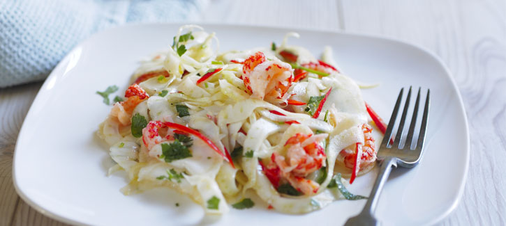 Venkelsalade met rivierkreeftjes