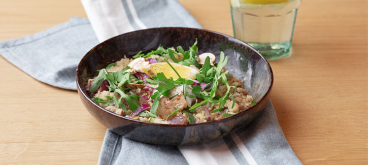 Bloemkoolrisotto met champignons en geitenkaas