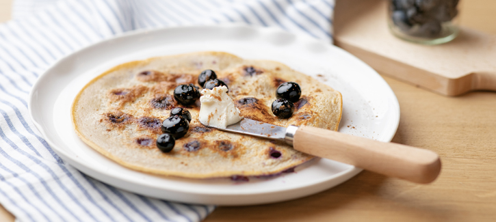 Pannenkoek met blauwe bessen