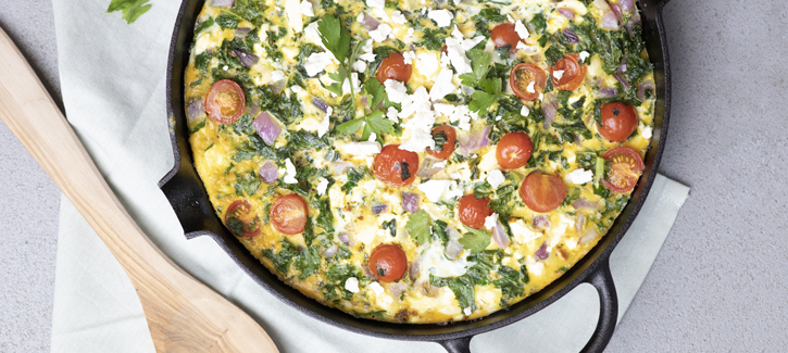 Frittata met boerenkool, tomaatjes en feta