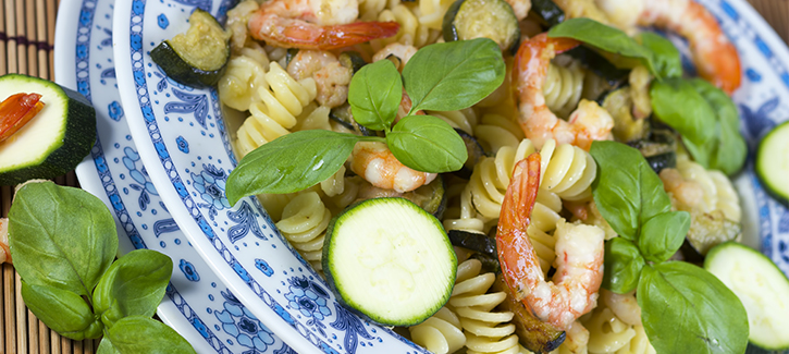 Fusilli met knoflookgarnalen