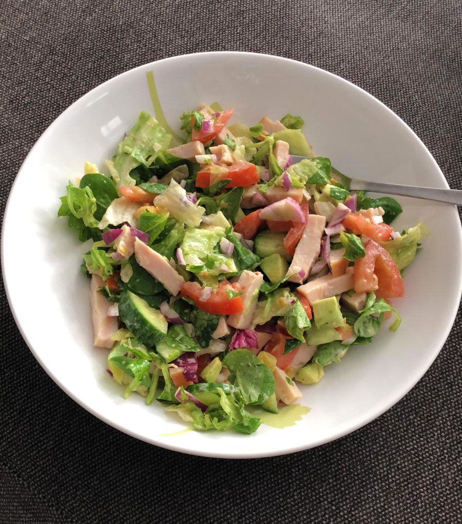 Salade gerookte kip