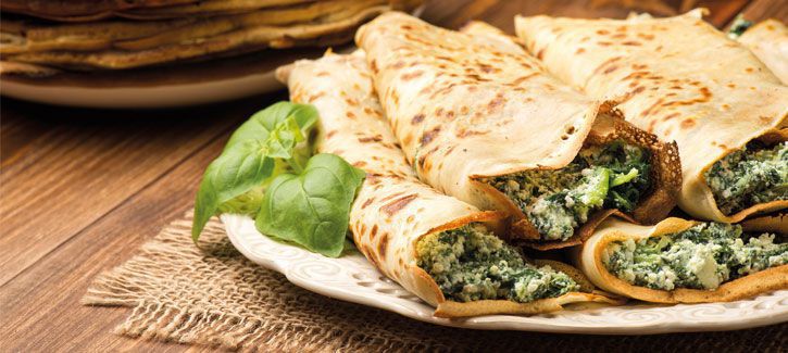 Hartige pannenkoek met spinazie