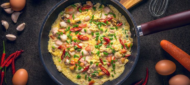 Kleurrijke omelet