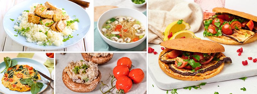 Vegetarisch, koolhydraatarm weekmenu